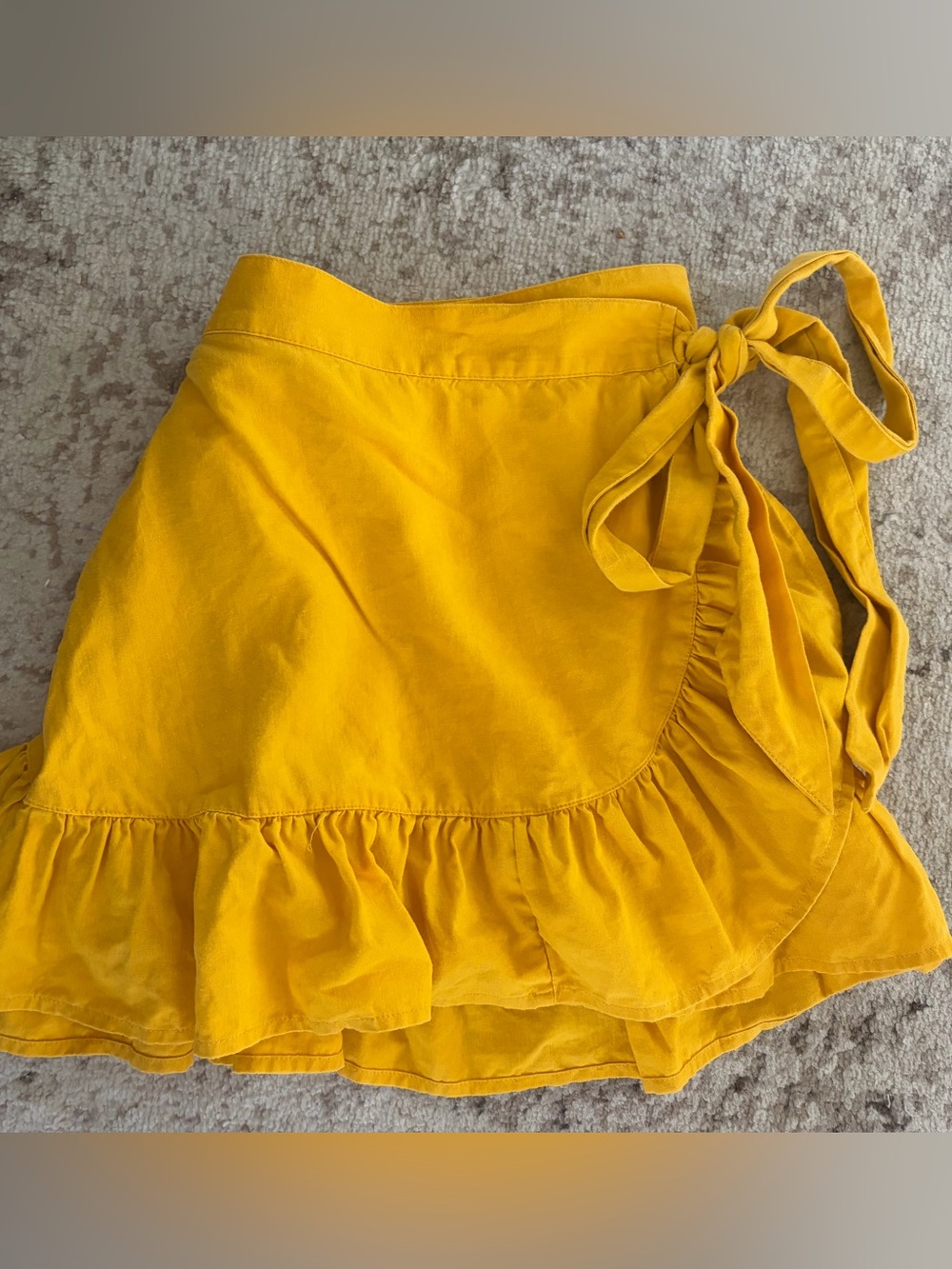 aerie Yellow Ruffle Wrap Skirt